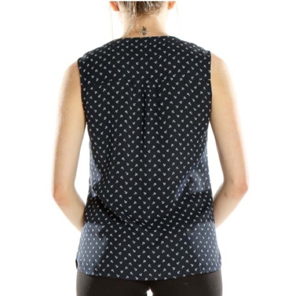 Banana Republic Navy Blue Anchor Tank Women’s Size 4 Petite - Picture 2 of 13